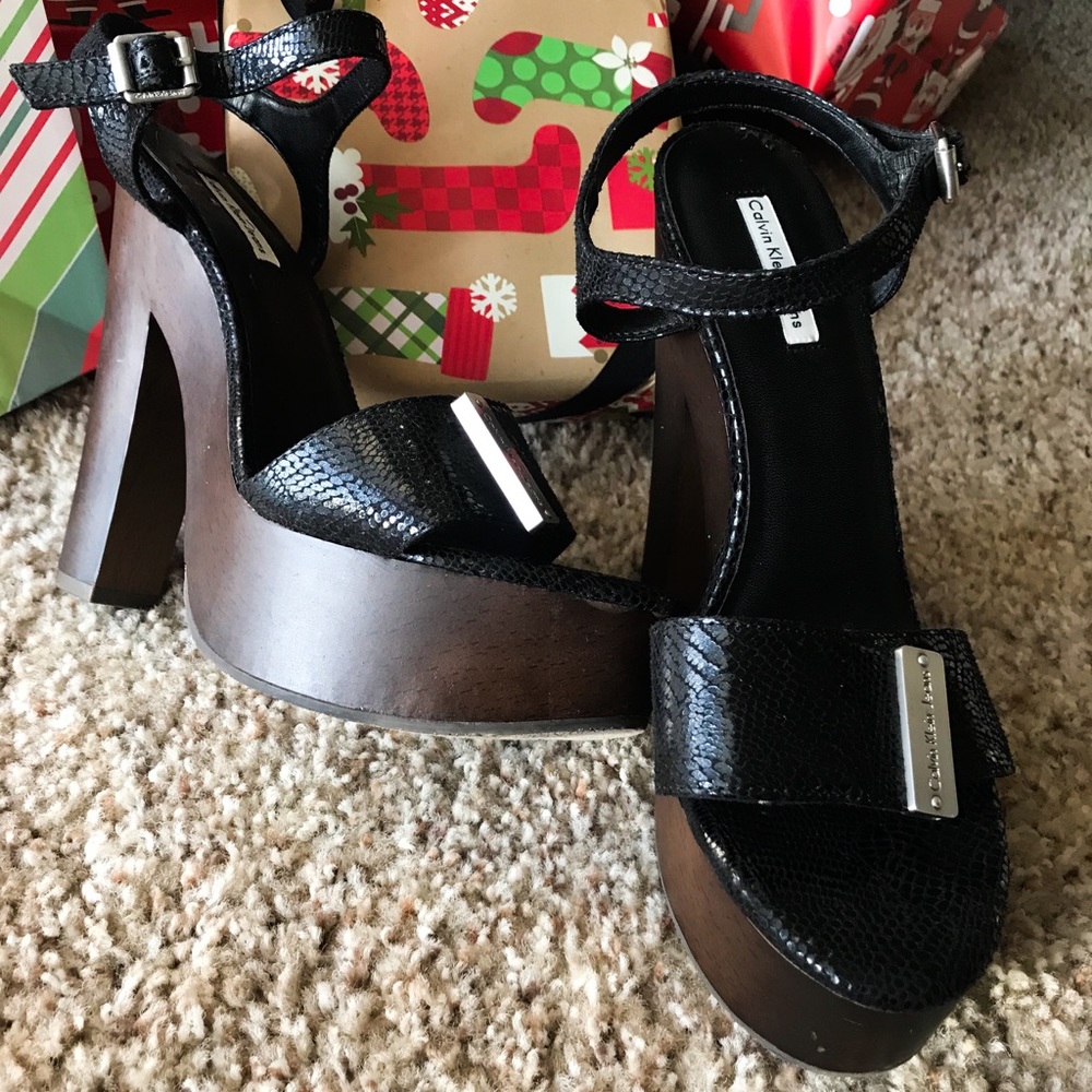 Black Calvin Klein Platforms Heels